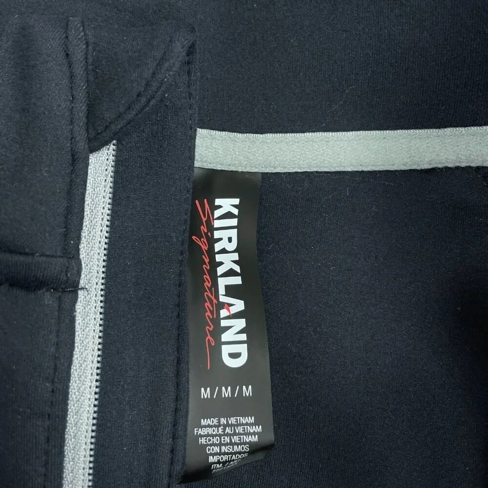 Mens Kirkland Signature Men's M Black Zip Pullover Scuba Jacket  N0317